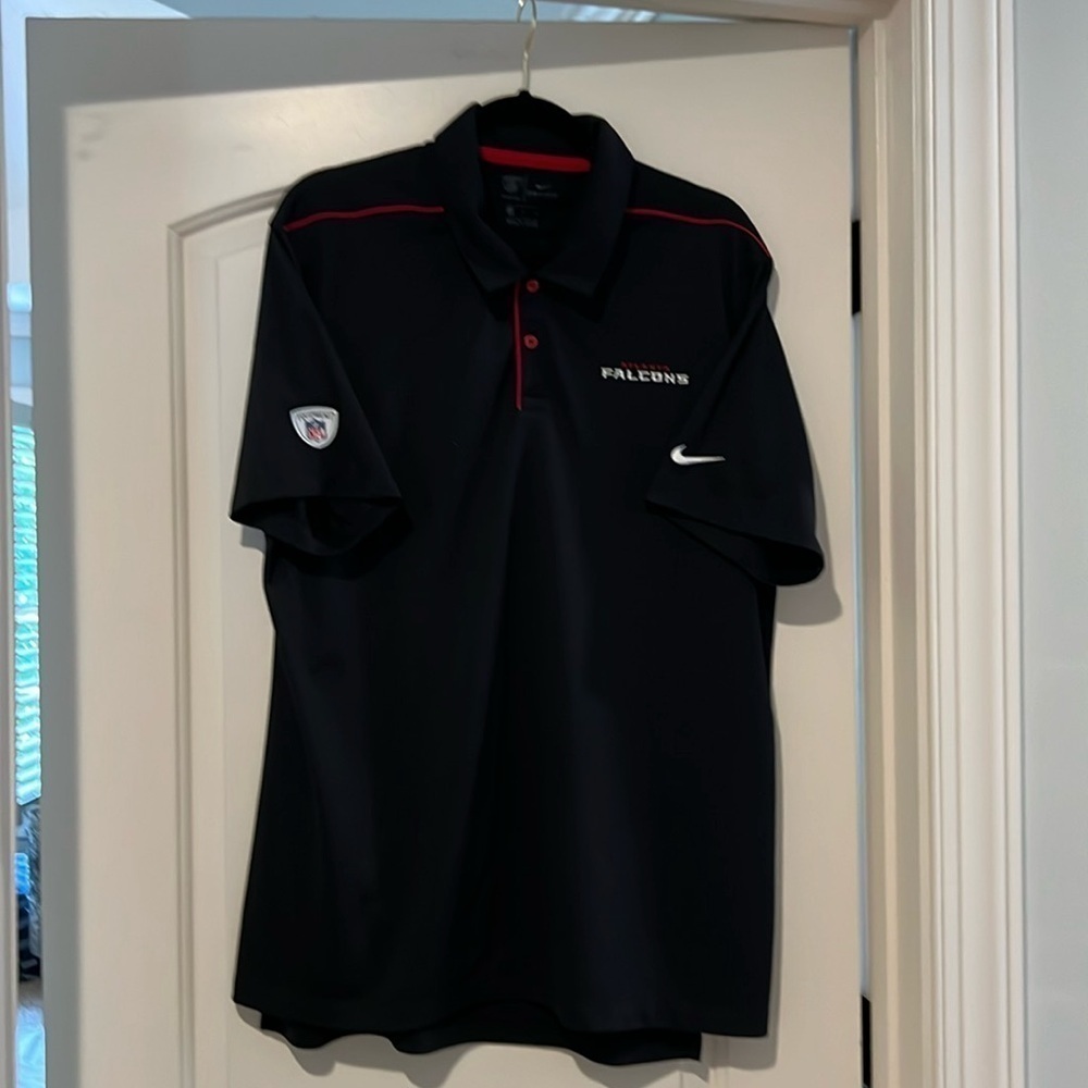 Atlanta Falcons Nike Dri-Fit Black NFL Training Polo Golf Tennis Short Sleeve XL